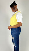 Cropped Sweater Vest - Yellow
