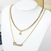 gold diamond cancer zodiac necklace set.