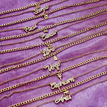  gold diamond zodiac necklace set.